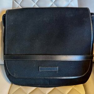 Dooney & Bourke Black Leather Trim Unisex Messenger Bag